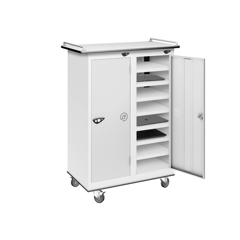 16 Compartment Laptop Charging Trolley with 2 Door Access