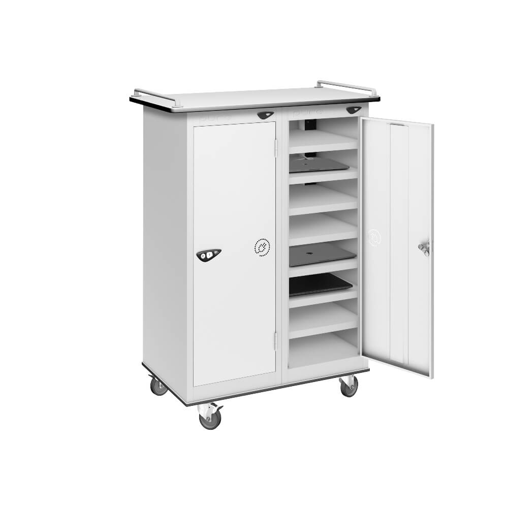 16 Compartment Laptop Charging Trolley with 2 Door Access