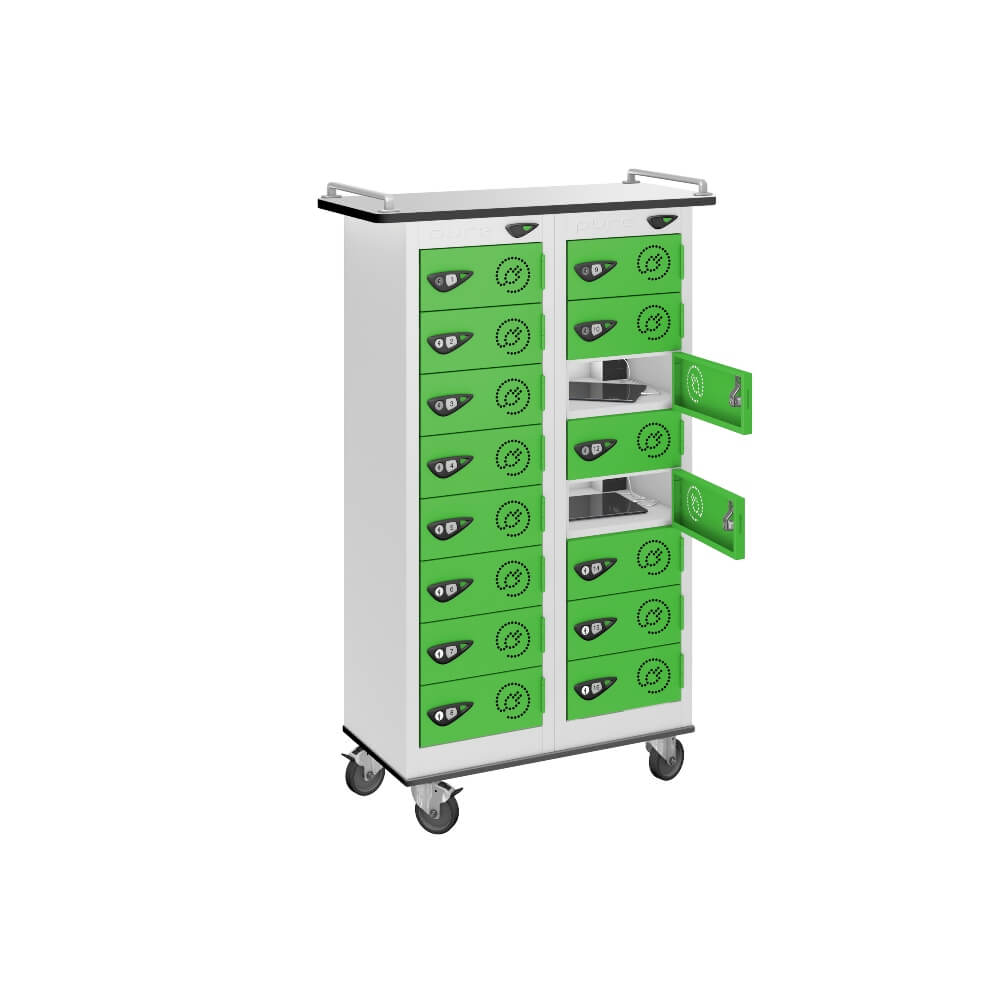 16 Compartment Tablet Charging Trolley with 16 Door Access