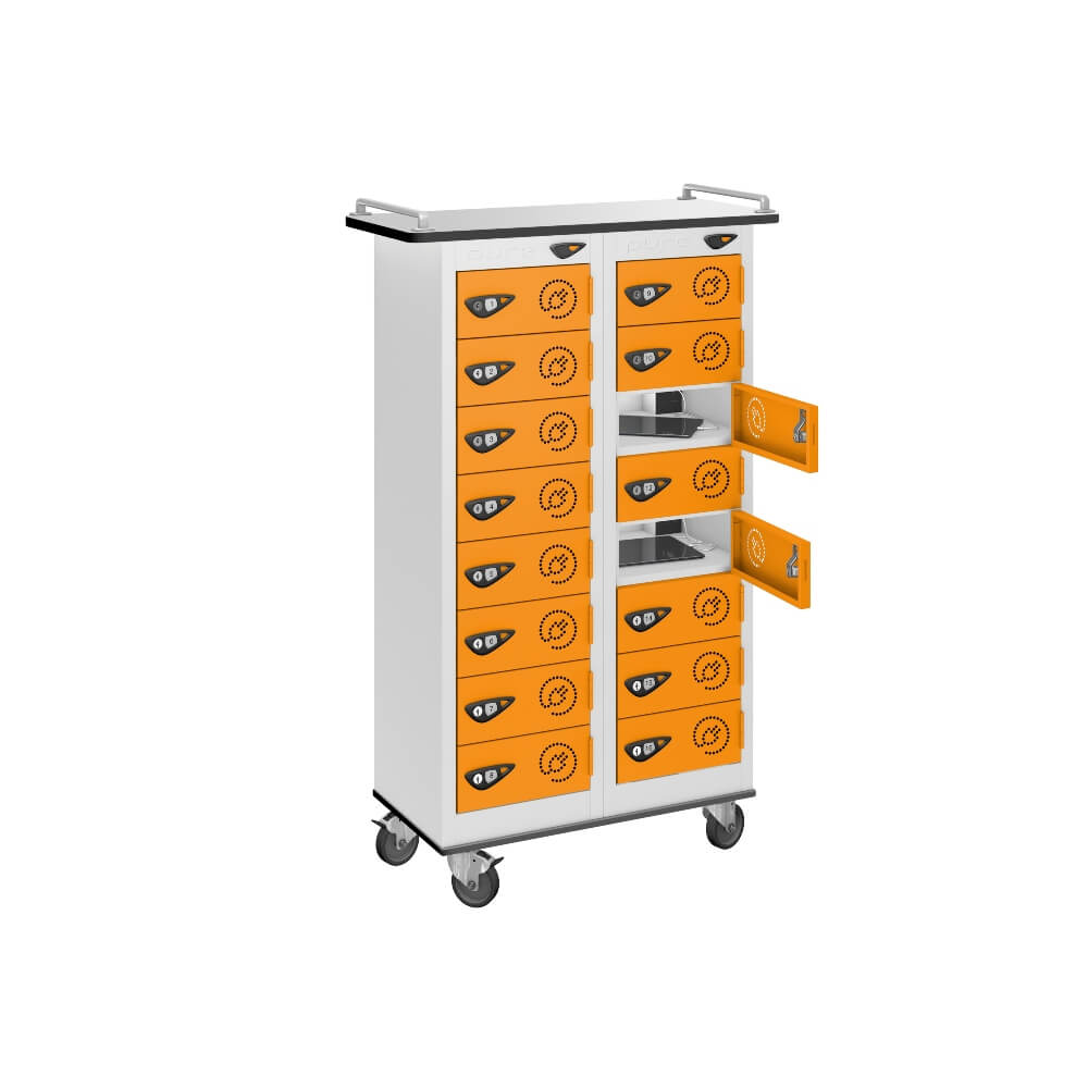16 Compartment Tablet Charging Trolley with 16 Door Access