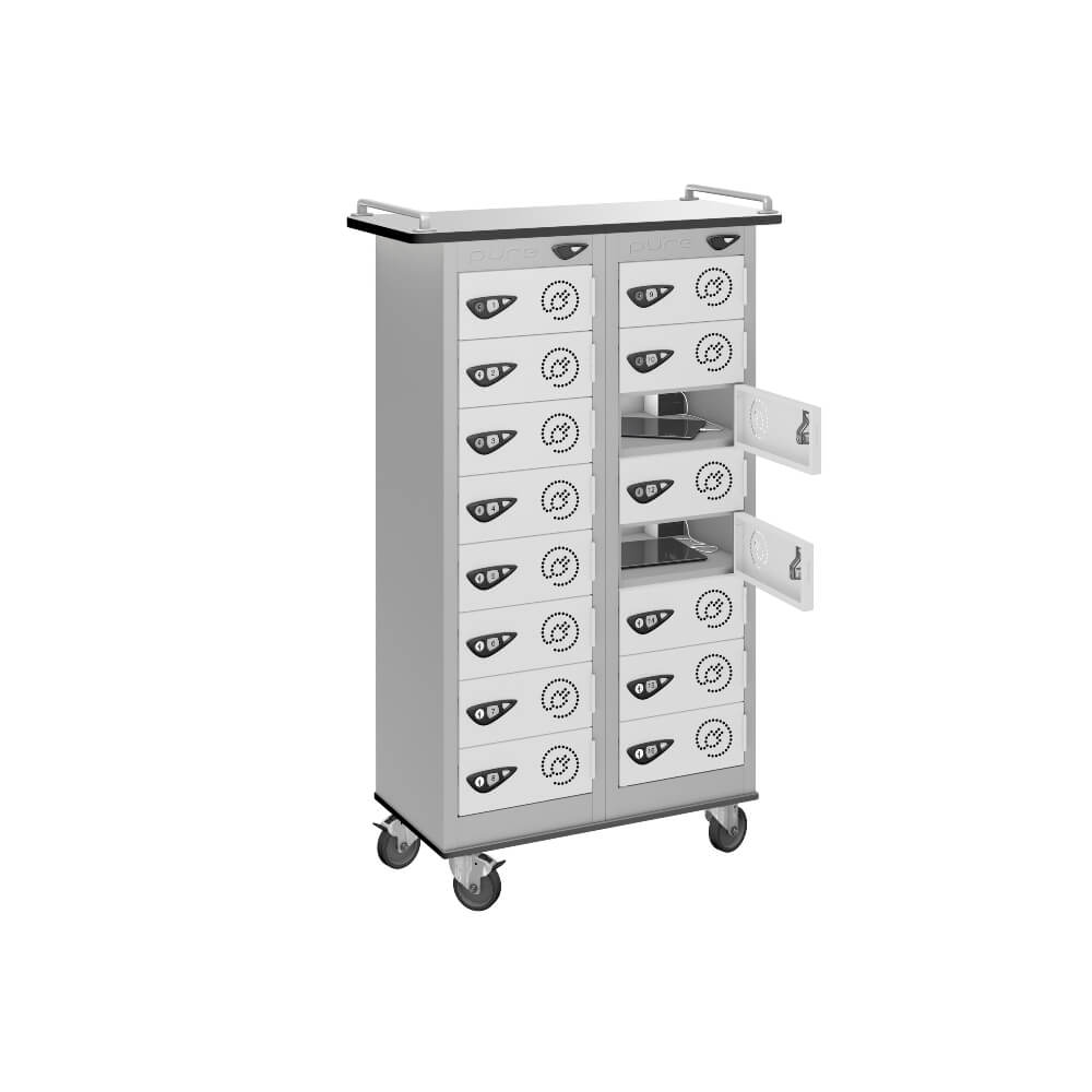 16 Compartment Tablet Charging Trolley with 16 Door Access