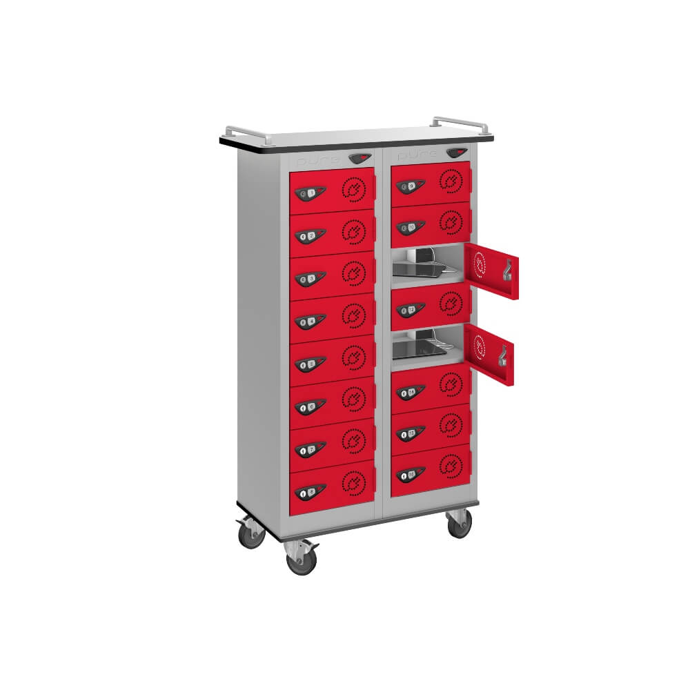 16 Compartment Tablet Charging Trolley with 16 Door Access
