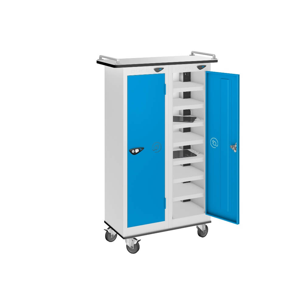 16 Compartment Tablet Charging Trolley with 2 Door Access