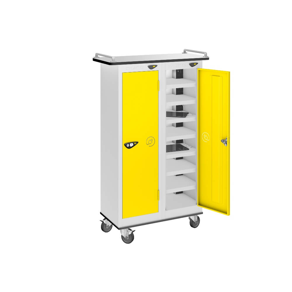 16 Compartment Tablet Charging Trolley with 2 Door Access
