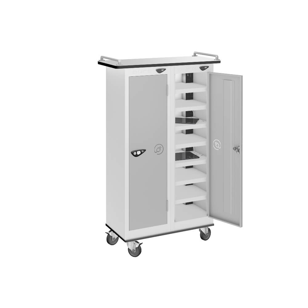 16 Compartment Tablet Charging Trolley with 2 Door Access