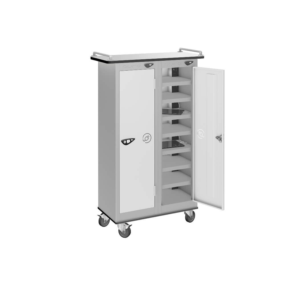 16 Compartment Tablet Charging Trolley with 2 Door Access
