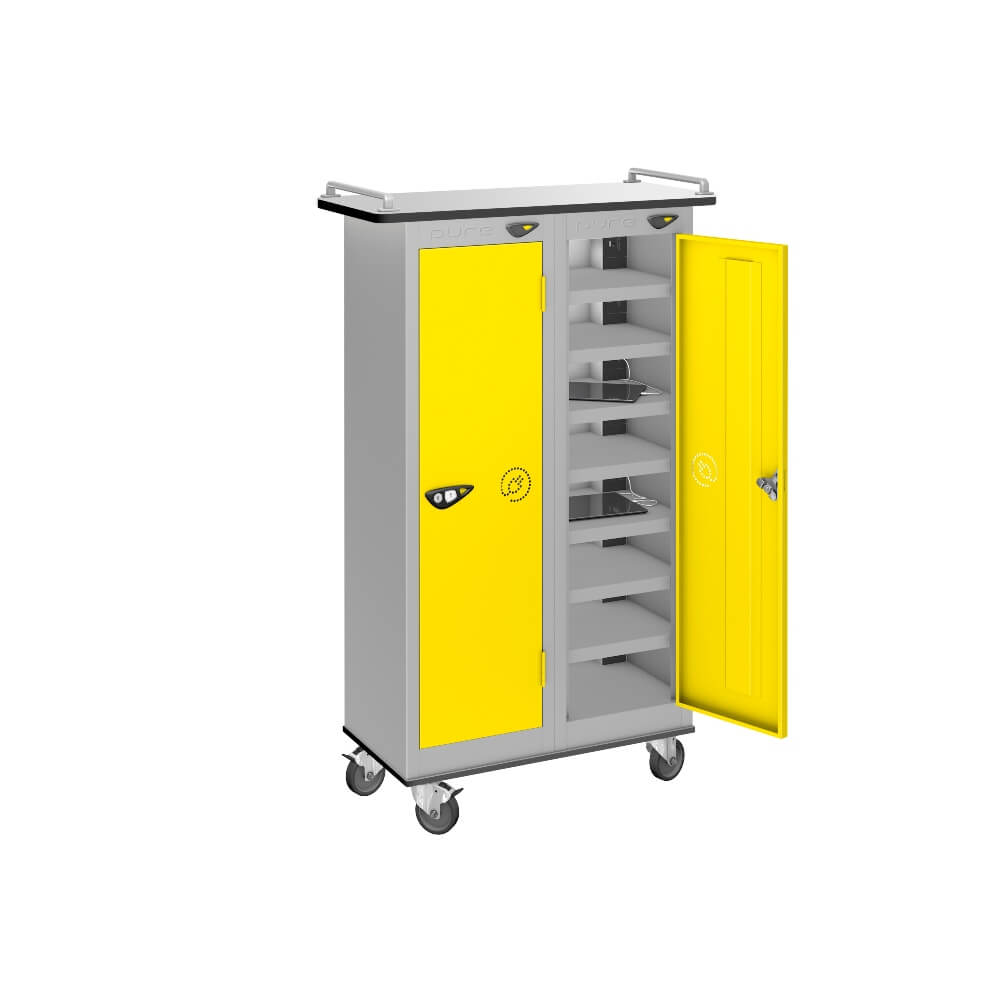 16 Compartment Tablet Charging Trolley with 2 Door Access