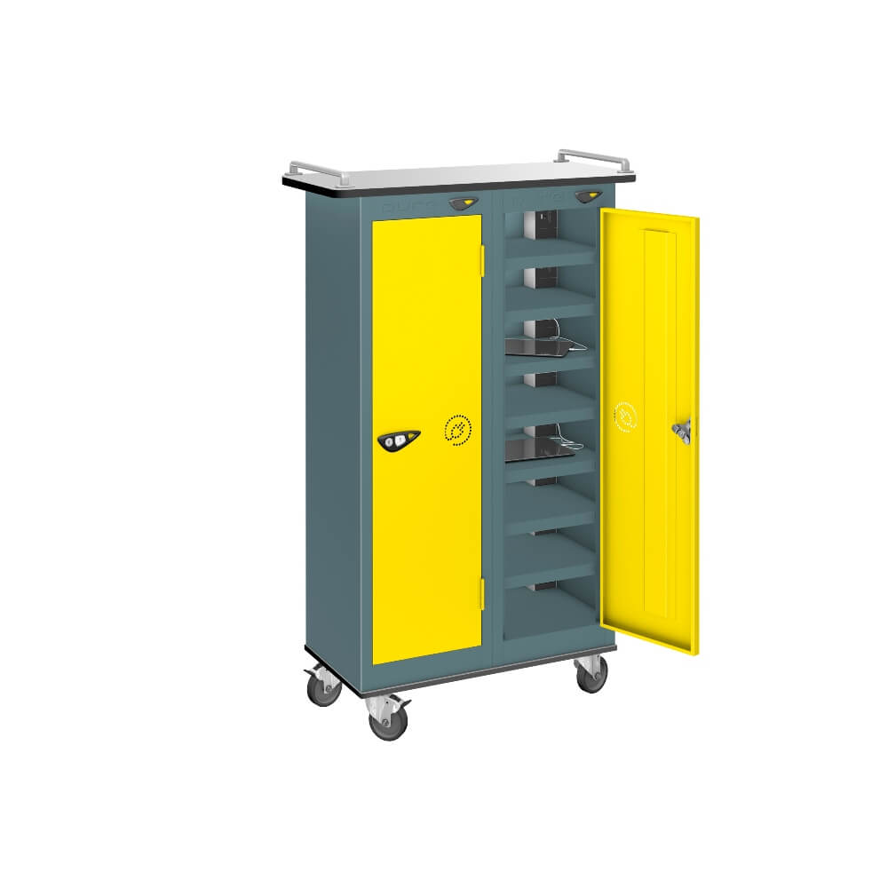 16 Compartment Tablet Charging Trolley with 2 Door Access