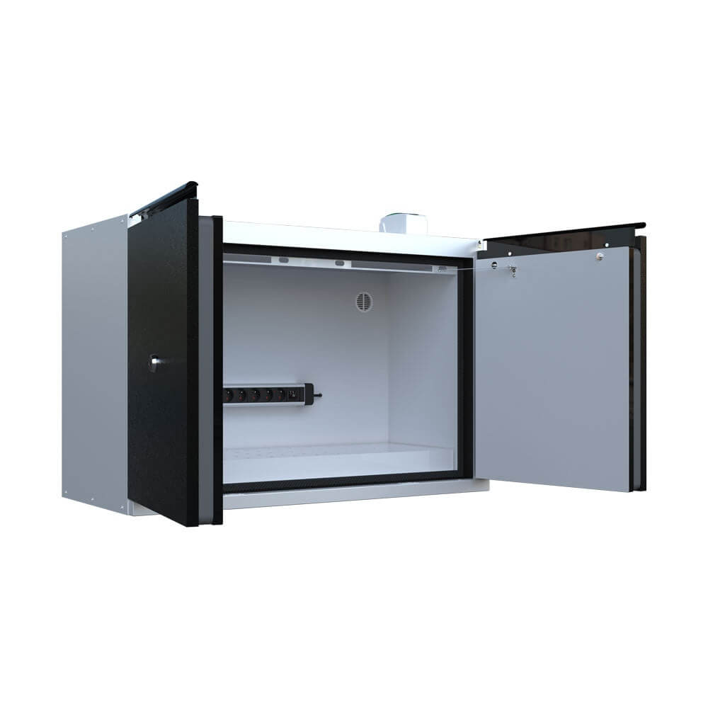 2 Door Lithium-ion Battery Charging Cabinet - 1 Shelf