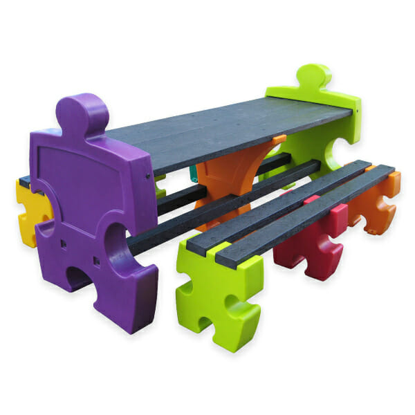 6 Person Jigsaw Table and Bench Set