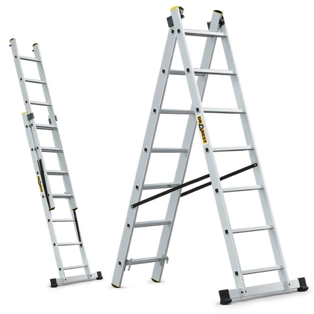 Aluminium Pro Double Section Combination Ladder