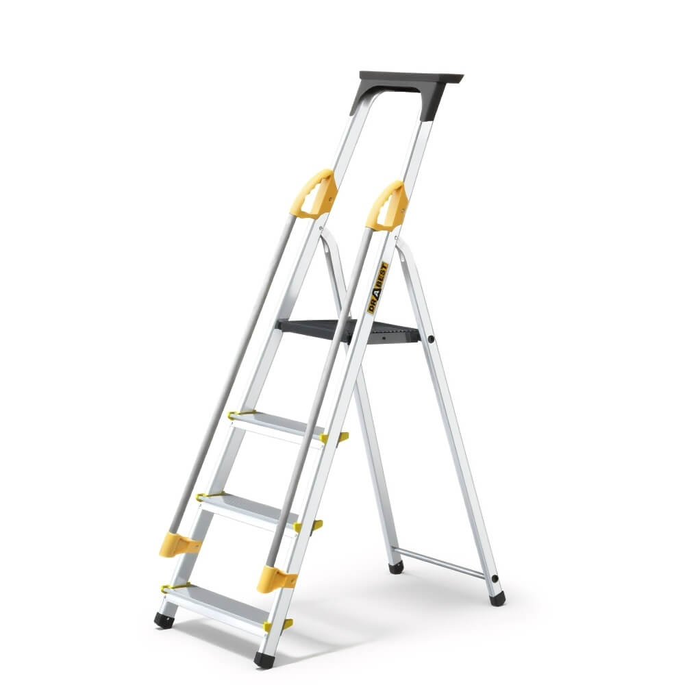 Aluminium Pro Step Ladder with Handrail