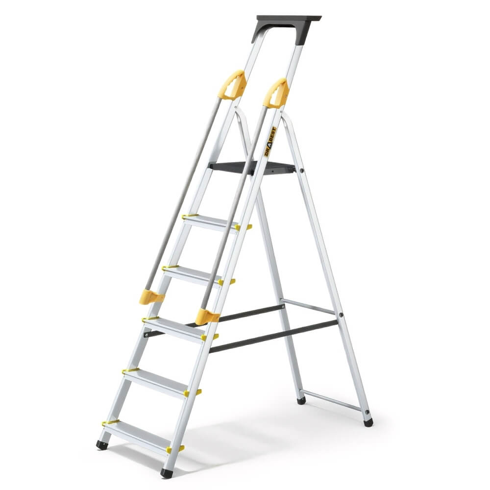 Aluminium Pro Step Ladder with Handrail