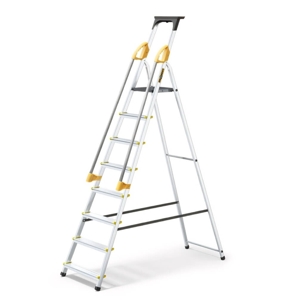 Aluminium Pro Step Ladder with Handrail