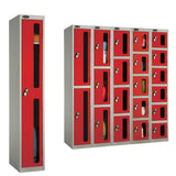 Three Compartment Anti Theft Locker With Vision Strip  - Nest Of 3