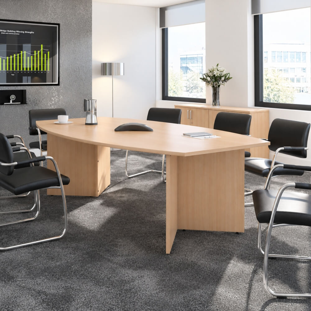 Arrowhead Leg Radial Boardroom Table 8 People