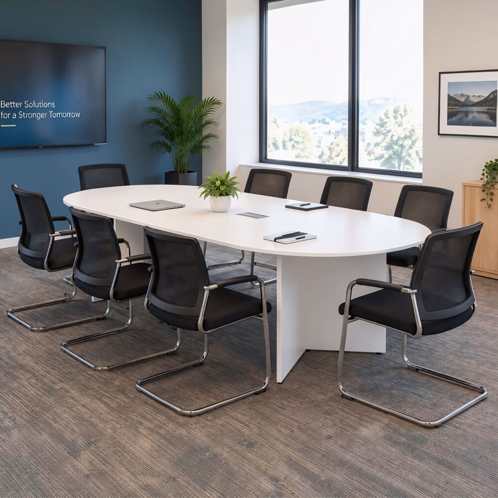 Arrowhead Leg Radial End Boardroom Table 8 People