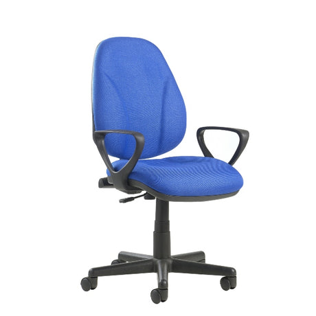 Bilboa Fabric Operators Chair with Lumbar Support and Fixed Arms