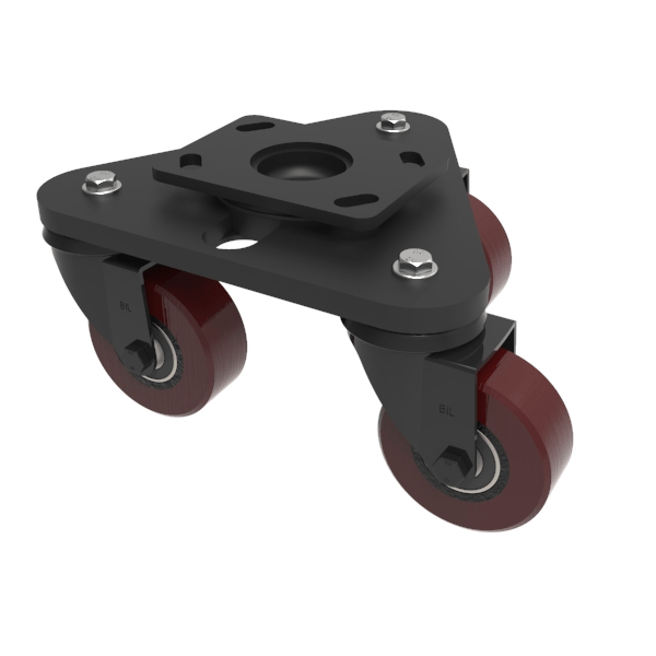 Scenery Skate Polyurethane Cast Iron Plate Swivel Castor 50mm 270kg Load