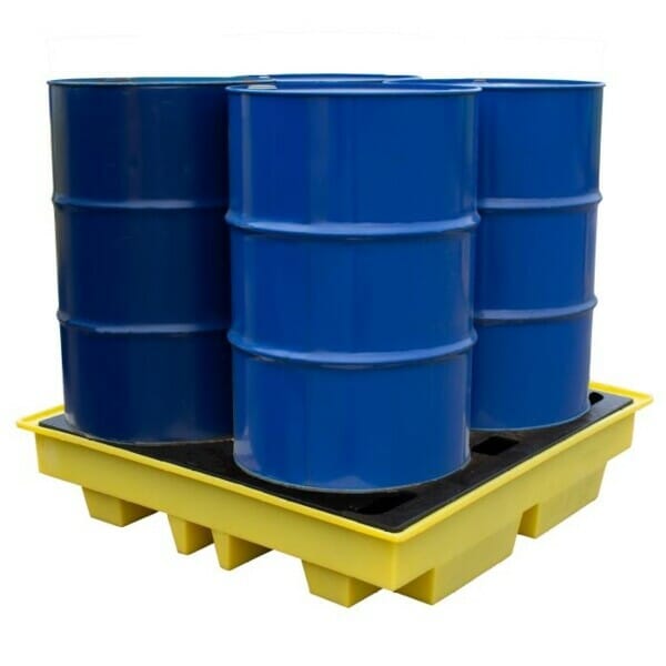 Low Profile Drum Spill Pallet for 4 Drums