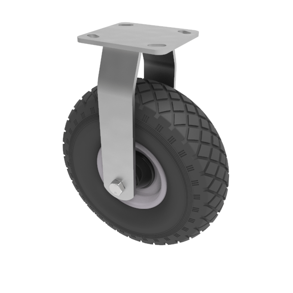 Pneumatic wheel Plate Fixed Castor 260mm 270kg Load