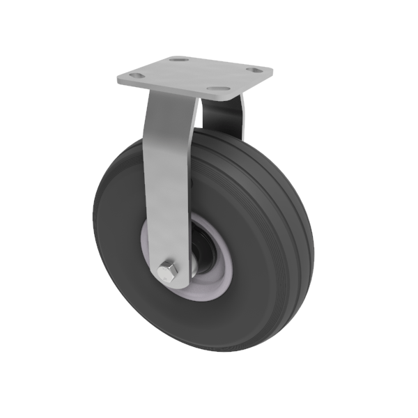 Puncture Proof Polyurethane Plate Fixed Castor 260mm 100kg Load
