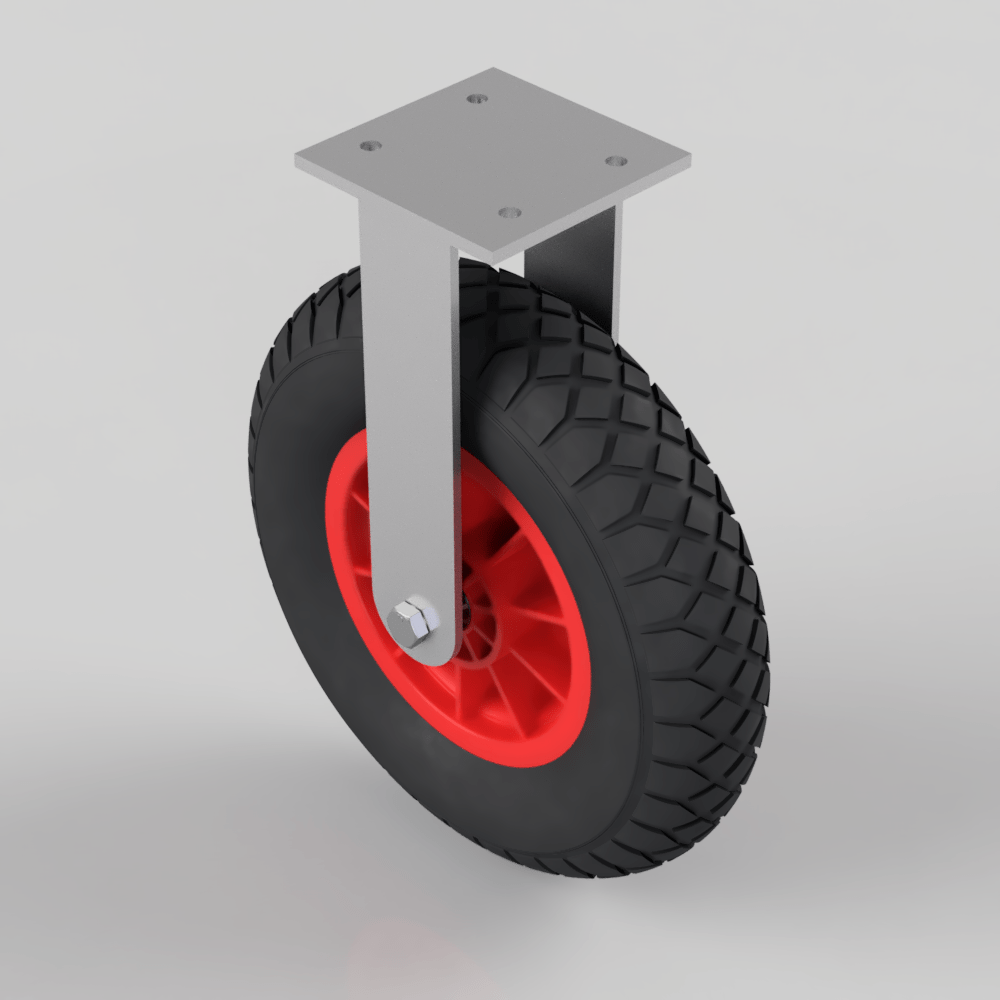 Pneumatic wheel Plate Fixed Castor 400mm 200kg Load