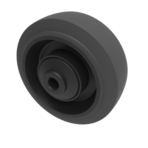 Black Elastic Rubber 65shore A 100mm Ball Bearing Wheel 200kg Load