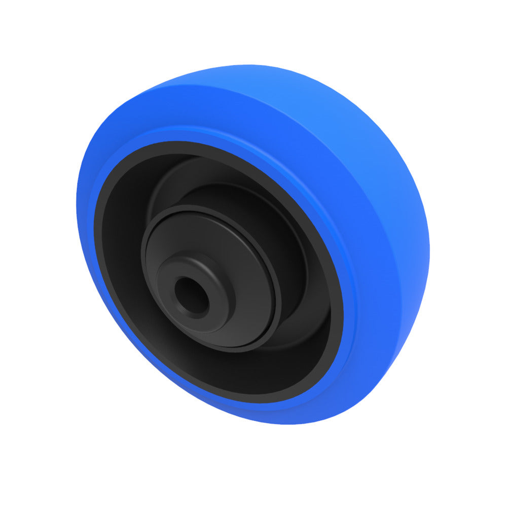 Blue Elastic Rubber 65ShoreA 100mm Ball Bearing Wheel 200kg Load