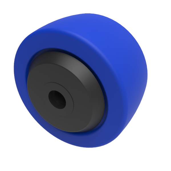 Blue Elastic Rubber 65ShoreA 100mm Ball Bearing Wheel 275kg Load