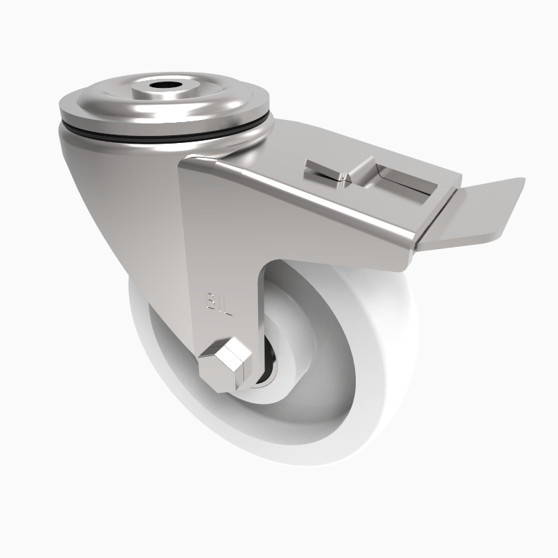 Nylon Bolt Hole Swivel Castor Brake 125mm 400kg Load