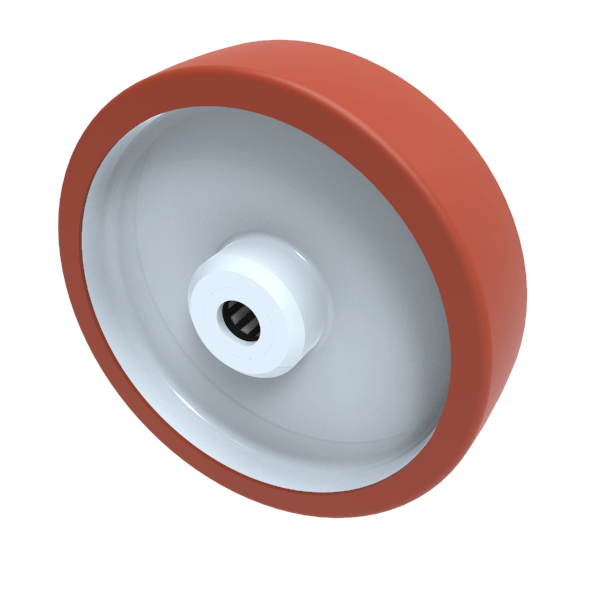 Polyurethane Nylon 200mm Roller Bearing Wheel 750kg Load
