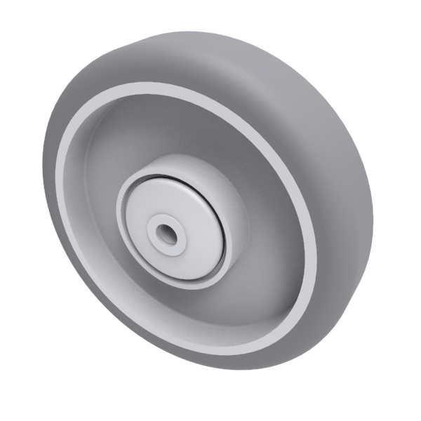 Grey Rubber 100mm Stainless Steel Ball Bearing Wheel 70kg Load
