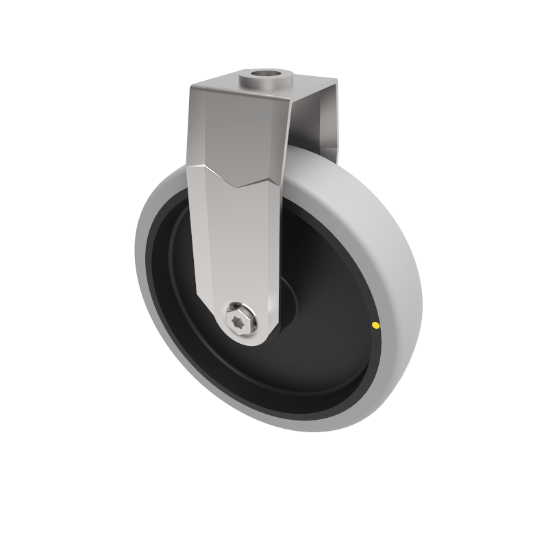 Electrically Conductive Rubber Bolt Hole Fixed Castor 150mm 100kg Load