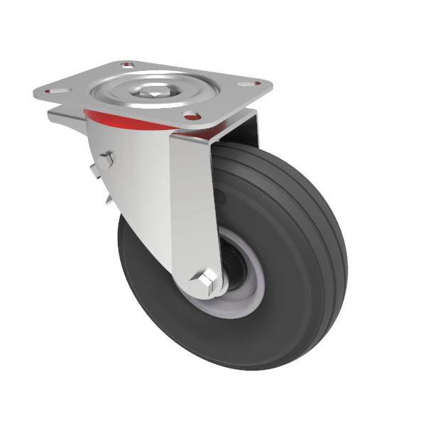 Pneumatic wheel Plate Swivel Castor Brake 260mm 200kg Load