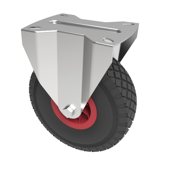 Pneumatic wheel Plate Fixed Castor 260mm 120kg Load