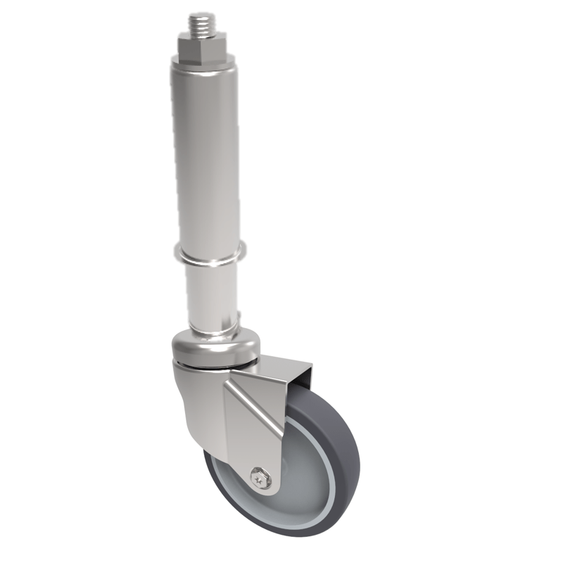Spring Castor Spring Castor Rubber Swivel Castor 75mm 13kg – Merlinindustrial