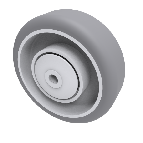 Grey Rubber 75mm Stainless Steel Ball Bearing Wheel 60kg Load
