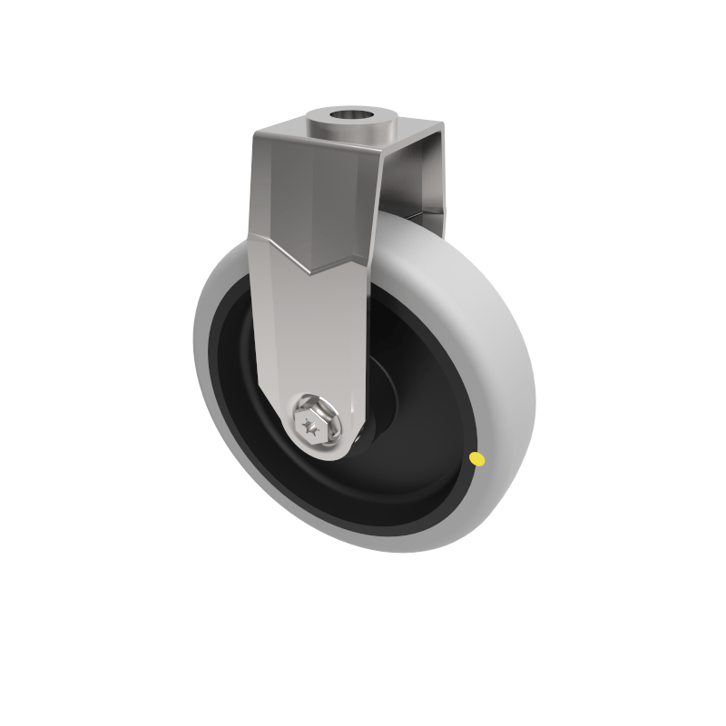 Electrically Conductive Rubber Bolt Hole Fixed Castor 100mm 70kg Load