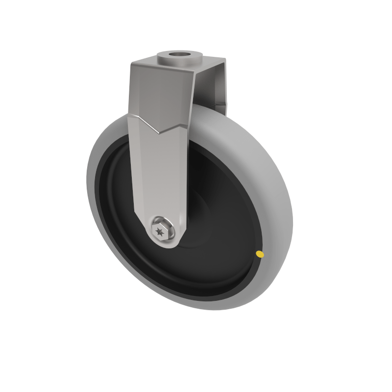 Electrically Conductive Rubber Bolt Hole Fixed Castor 125mm 80kg Load