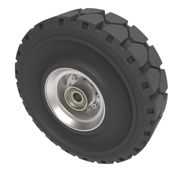 Black Elastic Speed Rubber 300mm Ball Bearing Wheel 535kg Load
