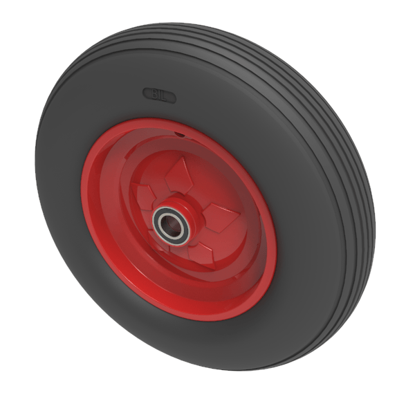Puncture Proof Polyurethane 400mm Ball Bearing Wheel 200kg Load