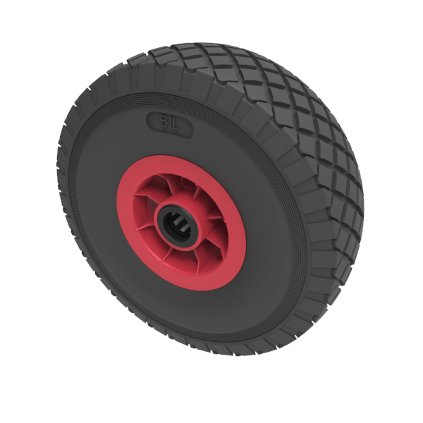 Puncture Proof Polyurethane 260mm Roller Bearing Wheel 150kg Load