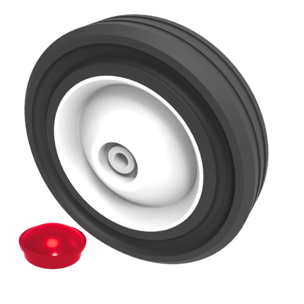 Black Rubber 150mm Plain Bearing 30kg Load With Red Caps