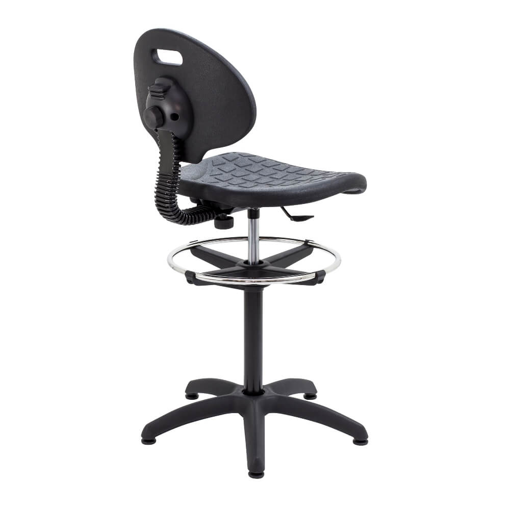 Factory Stool with Adjustable Foot Ring