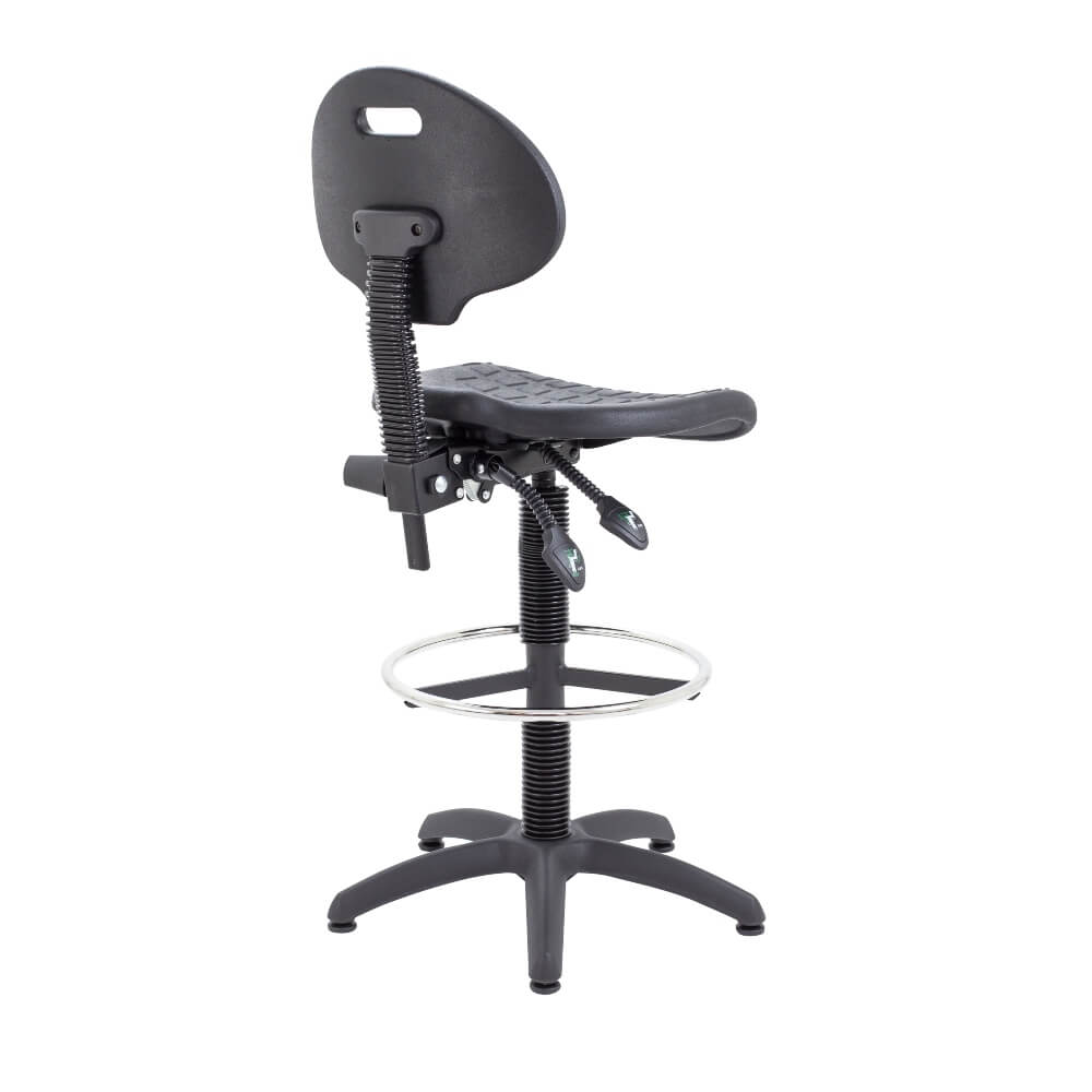 Factory 2 Lever Stool with Fixed Foot Ring