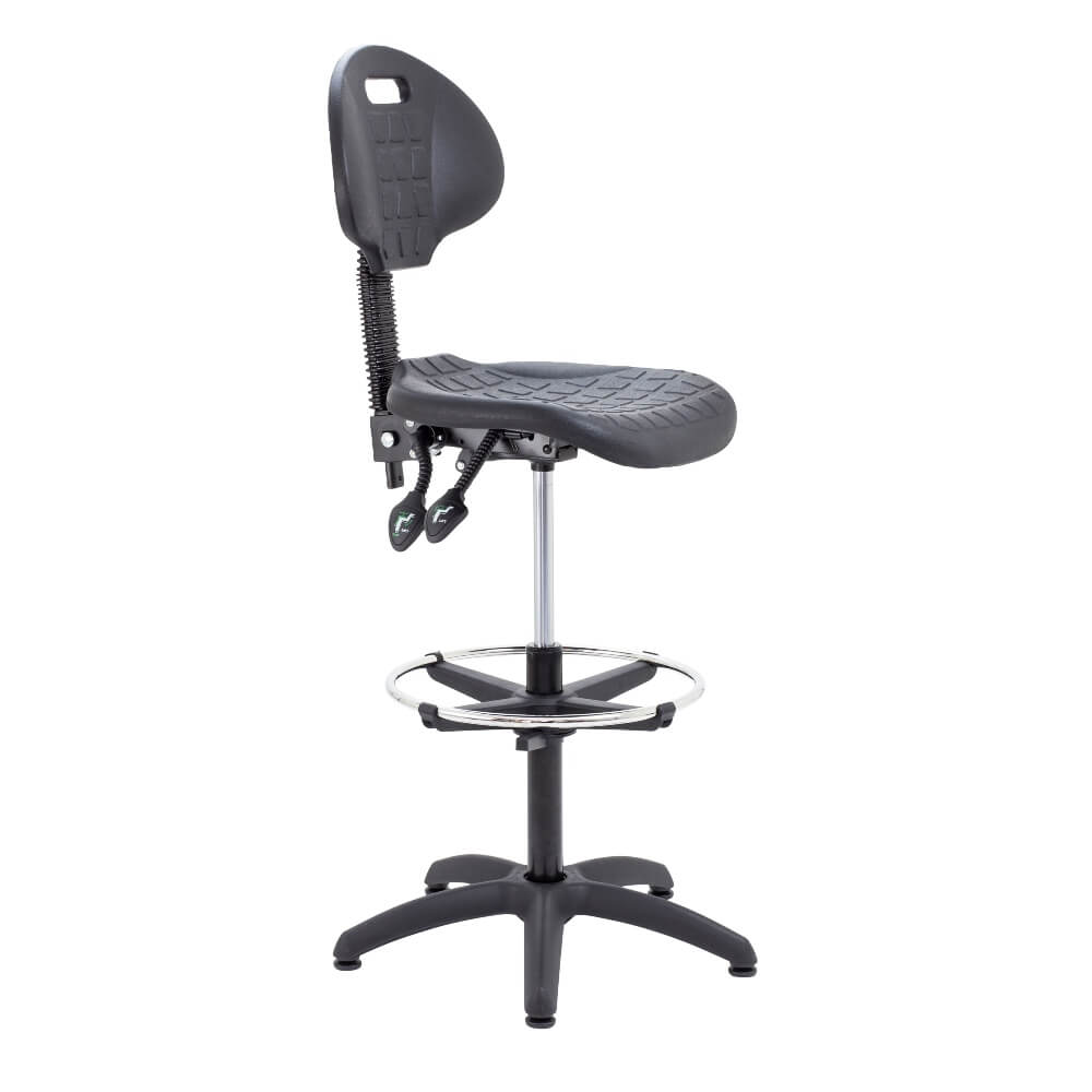 Factory 2 Lever Stool with Adjustable Foot Ring