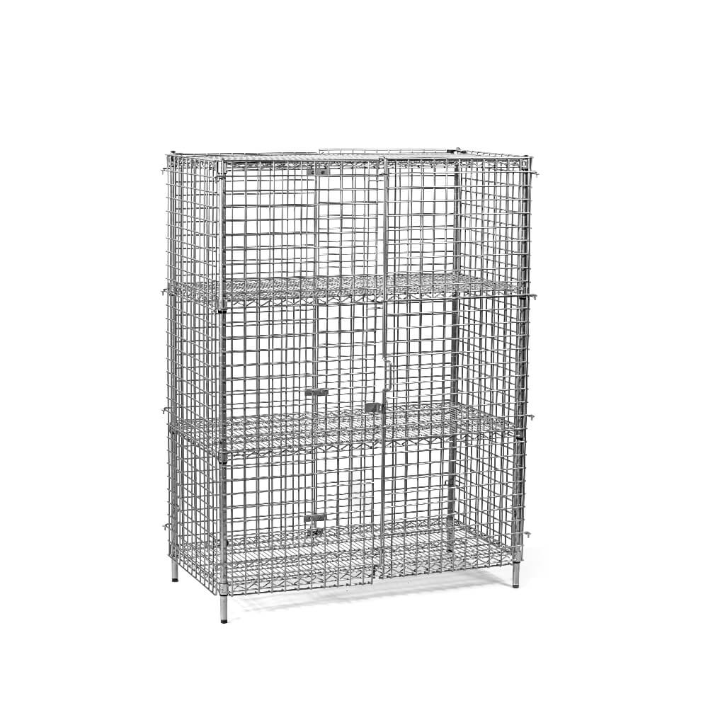 Chrome Wire Security Cage 3 Shelves – Merlinindustrial