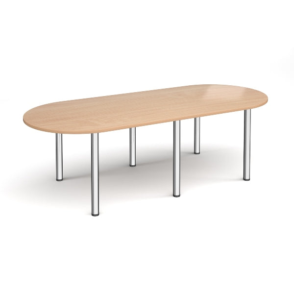Radial End Meeting Table with Chrome Legs 6 People