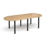Radial End Meeting Table with Black Legs 6 People